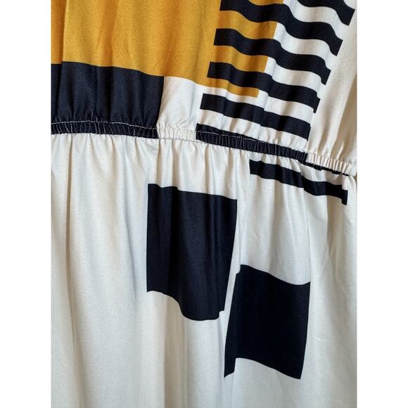 Pixie Lady‎ Midi Dresses for Women V Neck Boho Casual Smocked Waisted Sz M - Picture 7 of 8